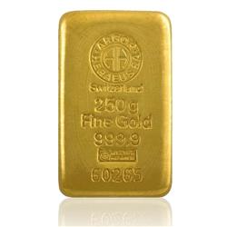 250 g gold bar (Argor Heraeus Swiss)