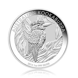 Stříbrná mince Kookaburra - 1 Oz 2014 (Austrálie) - Líc