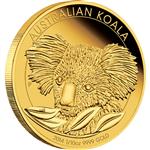 Zlatá mince Australská Koala 2014 1/10 oz Proof High Relief - Líc