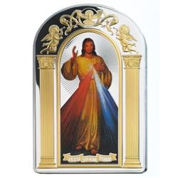 Stříbrná pozlacená mince  Adolf Hyla:  Boží milosrdenství ( Divine Mercy) 2 oz 2014   Proof - Líc