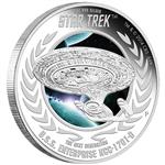 Stříbrná mince Star Trek The Next Generation -  U.S.S. Enterprice NCC-1701- D 1oz  Proof 2015 - Líc