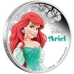 Stříbrná mince Disney Malá mořská víla (Princess - Ariel) 2015 1oz Proof - Líc