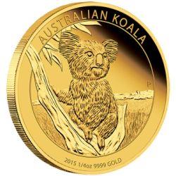 Zlatá mince Australský kolala 2015 Australian Koala - 1/4 oz Gold Proof  - Líc