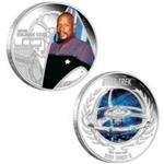 Sada 2 stříbrných mincí Star Trek: Deep Space Nine -  Kapitán Benjamin Sisko & Deep Space 9  1oz  Proof 2015 - Líc