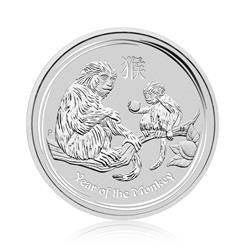 Stříbrná mince Lunární série II - Rok Opice 2016 - 10 Oz (Year of the Monkey) - Líc