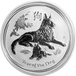 Stříbrná mince "Year of the Dog" 2018 1/2 Oz - Rok Psa - Australská lunární série II - Líc