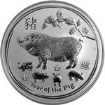 Stříbrná mince "Year of the Pig" 2019 5 Oz - Rok Vepře - Australská lunární série II - Líc